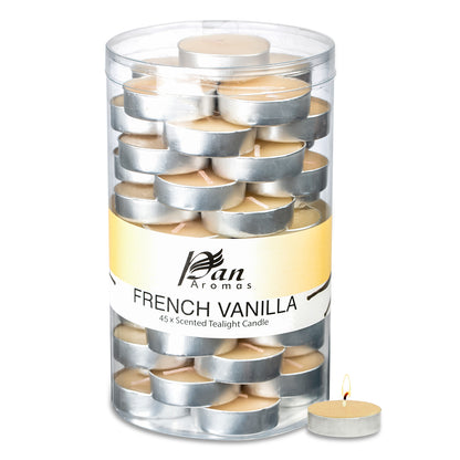 45-Pack Scented Tealight Candle - French Vanilla