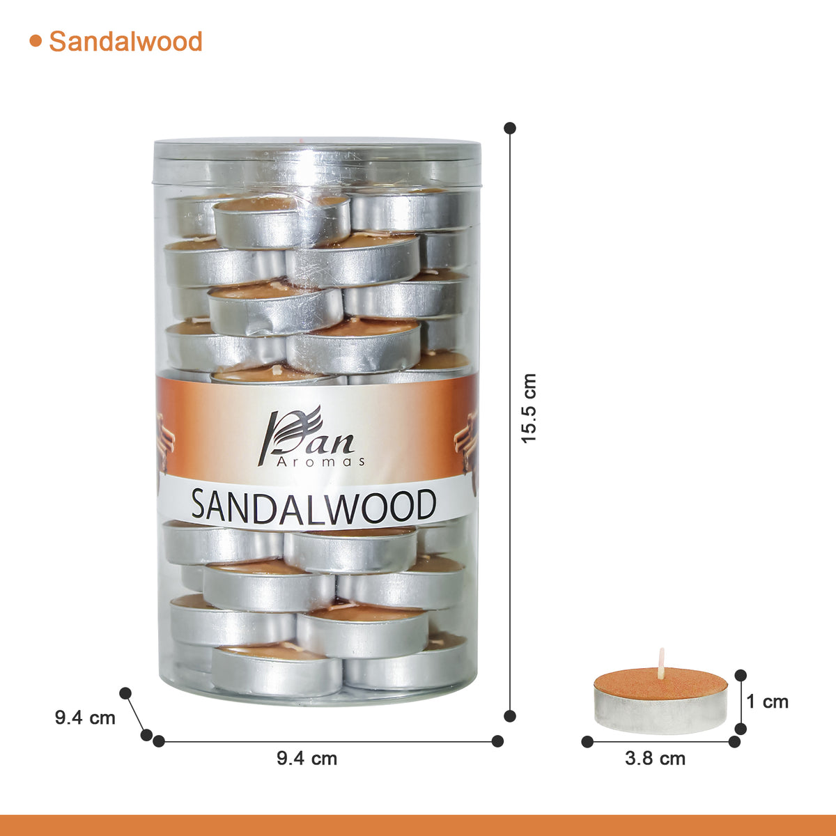 45-Pack Scented Tealight Candle - Sandalwood