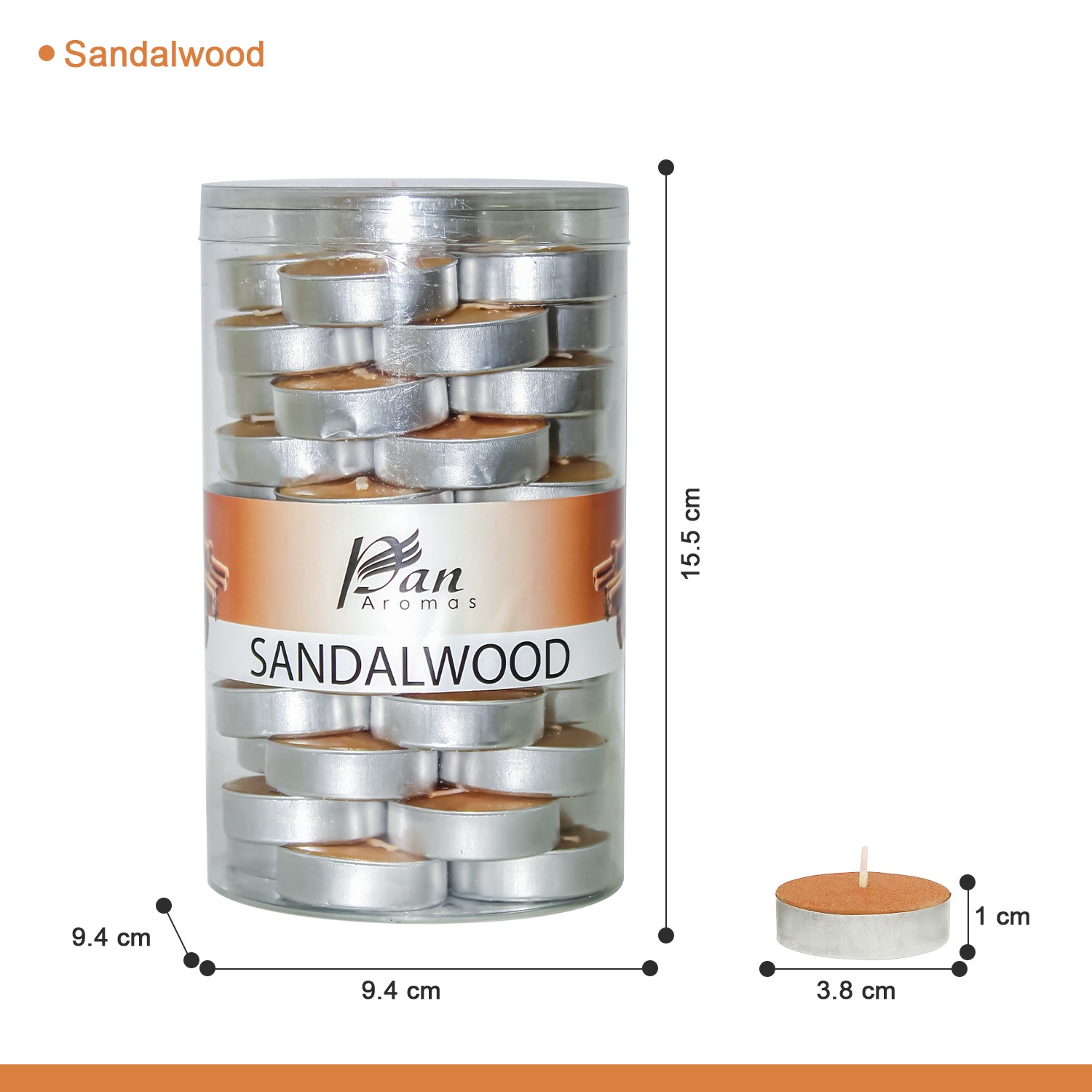 45-Pack Scented Tealight Candle - Sandalwood