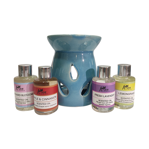 Burner Gift Set-2 10mlx4 Fragrance Oil Burner - Blue