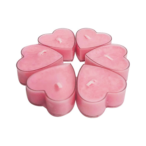 6-Pack Crystal Collection Tealight Candle - Pink-Flower (Orchard Blossom)