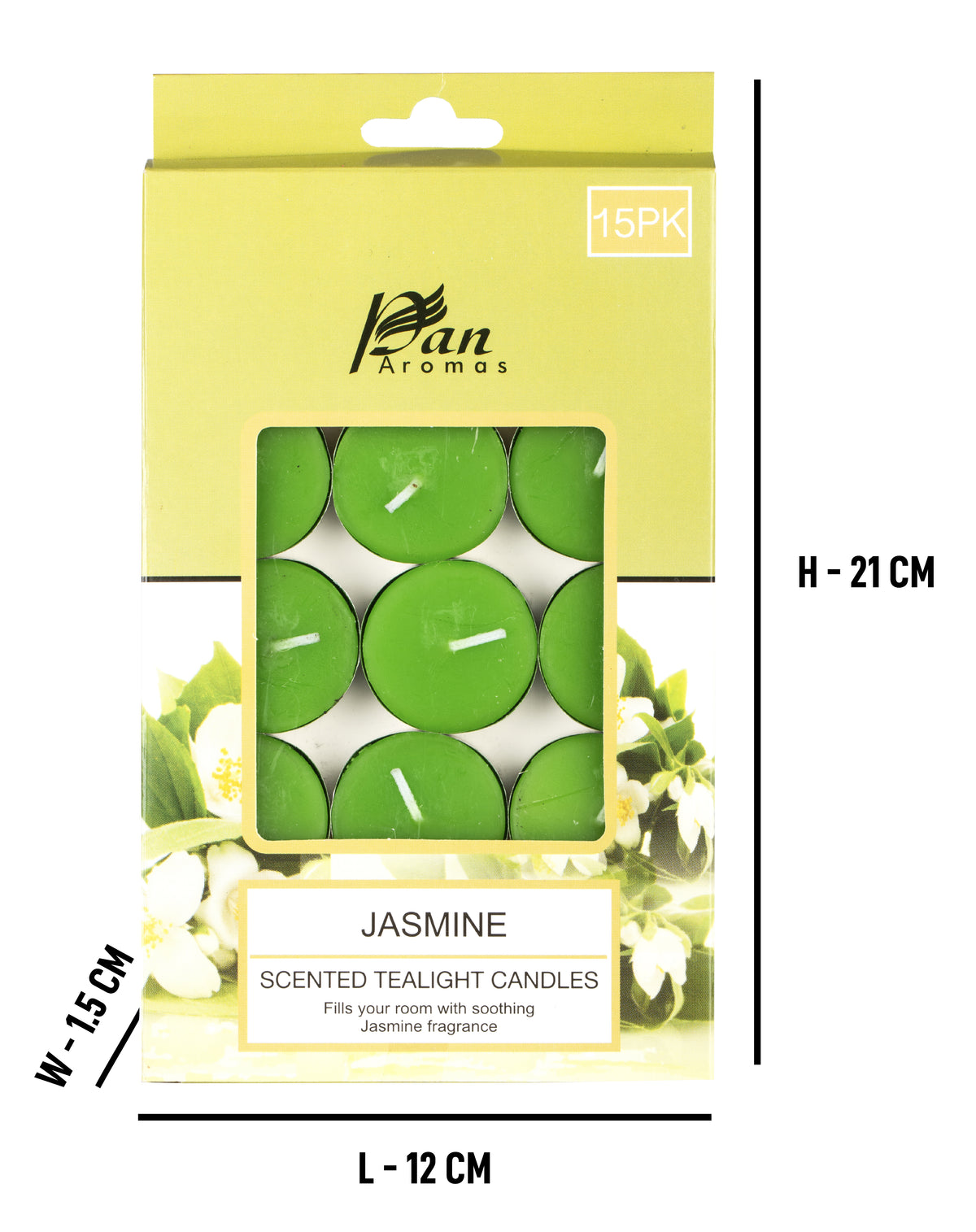 15-Pack Scented Tealight Candle - Jasmine
