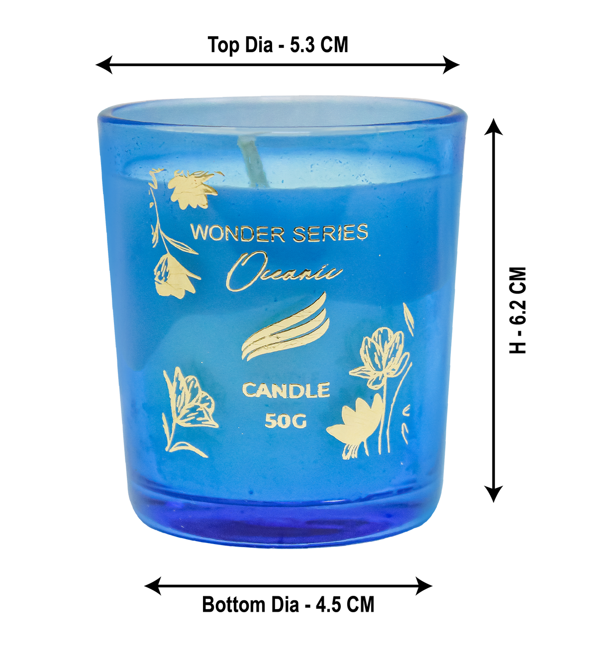 50gm Wonder Series Shot Glass Candle - Oceanic