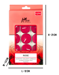 15-Pack Scented Tealight Candle - Rose