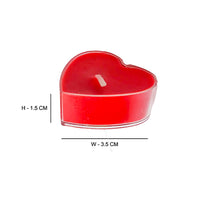 6-Pack Crystal Collection Tealight Candle - Red-Heart (Midnight Rose)