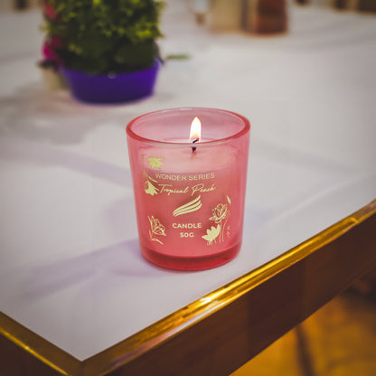 Tropical Peach Scented Candle - Wonder Series (50gms)