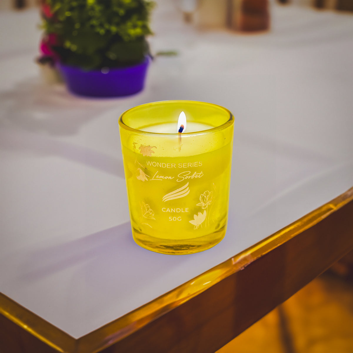 Lemon Sorbet Scented Candle - Wonder Series (50gms)