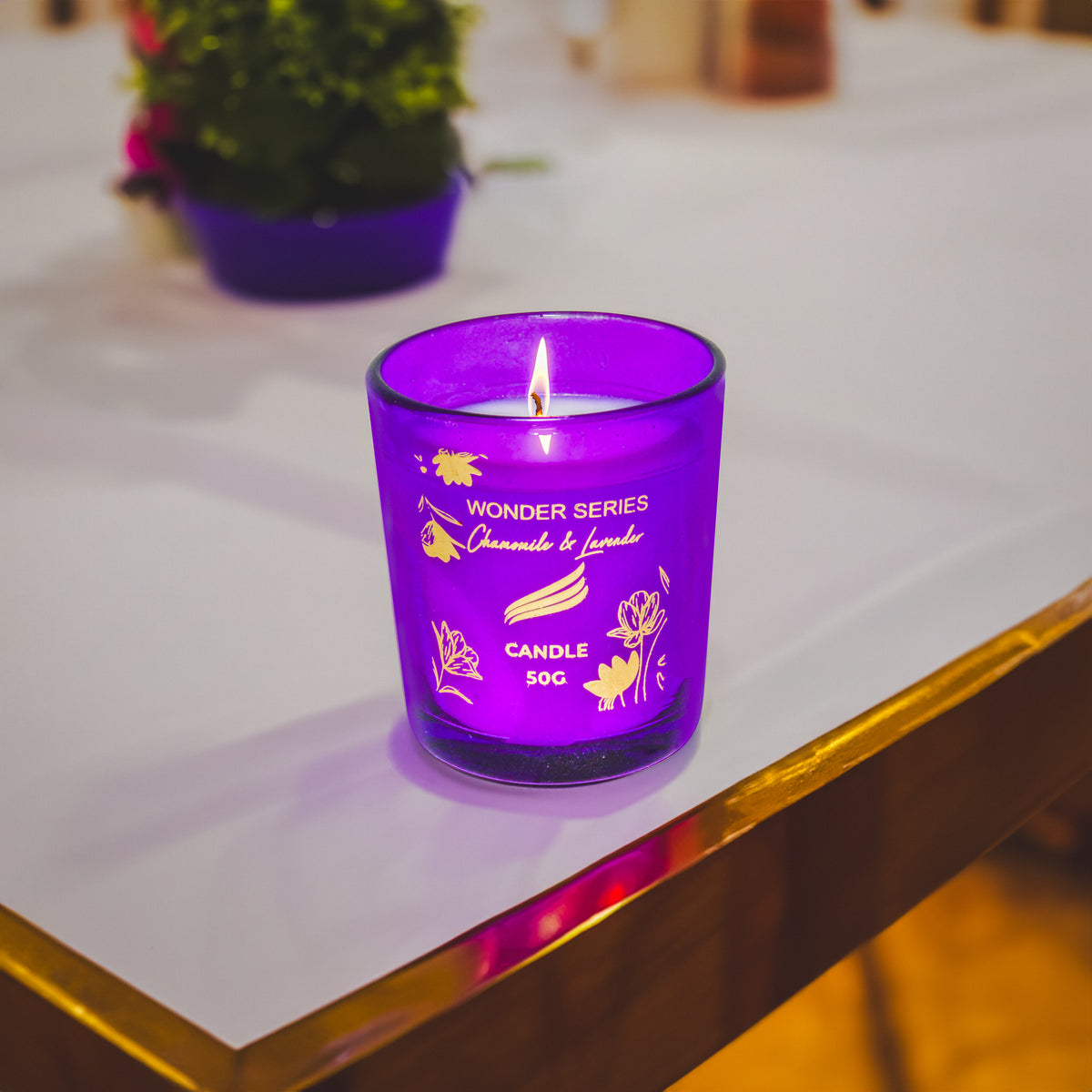 Chamomile & Lavender Scented Candle - Wonder Series (50gms)