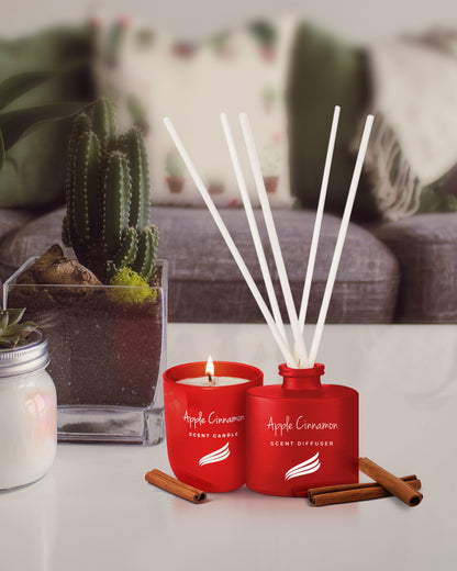 Crystal Collection – Apple Cinnamon (Special Combo) | Reed Diffuser (100ml) & Scented Candle (150g)