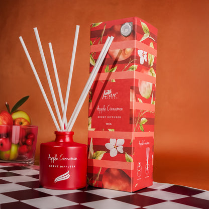 Apple & Cinnamon Scented Reed Diffuser - Crystal Collection (100ml)