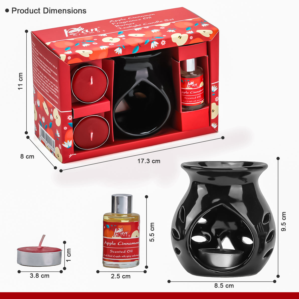 Burner Fragrance Oil Tealight - Apple & Cinnamon (Giftset - 1)