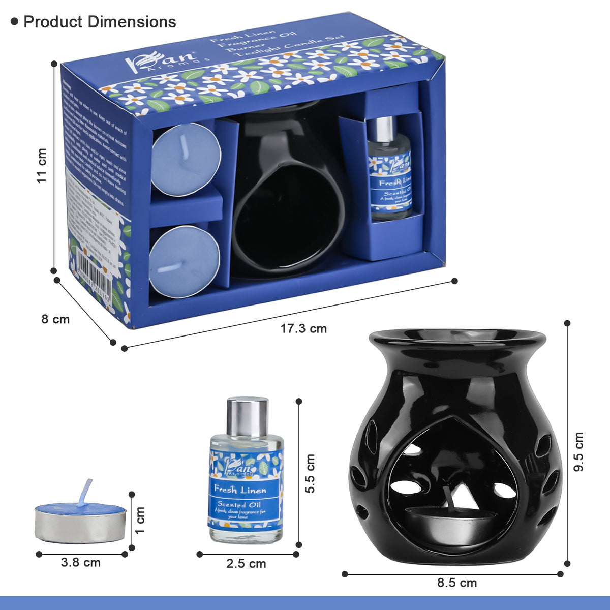 Burner Fragrance Oil Tealight- Fresh Linen (Giftset - 1)