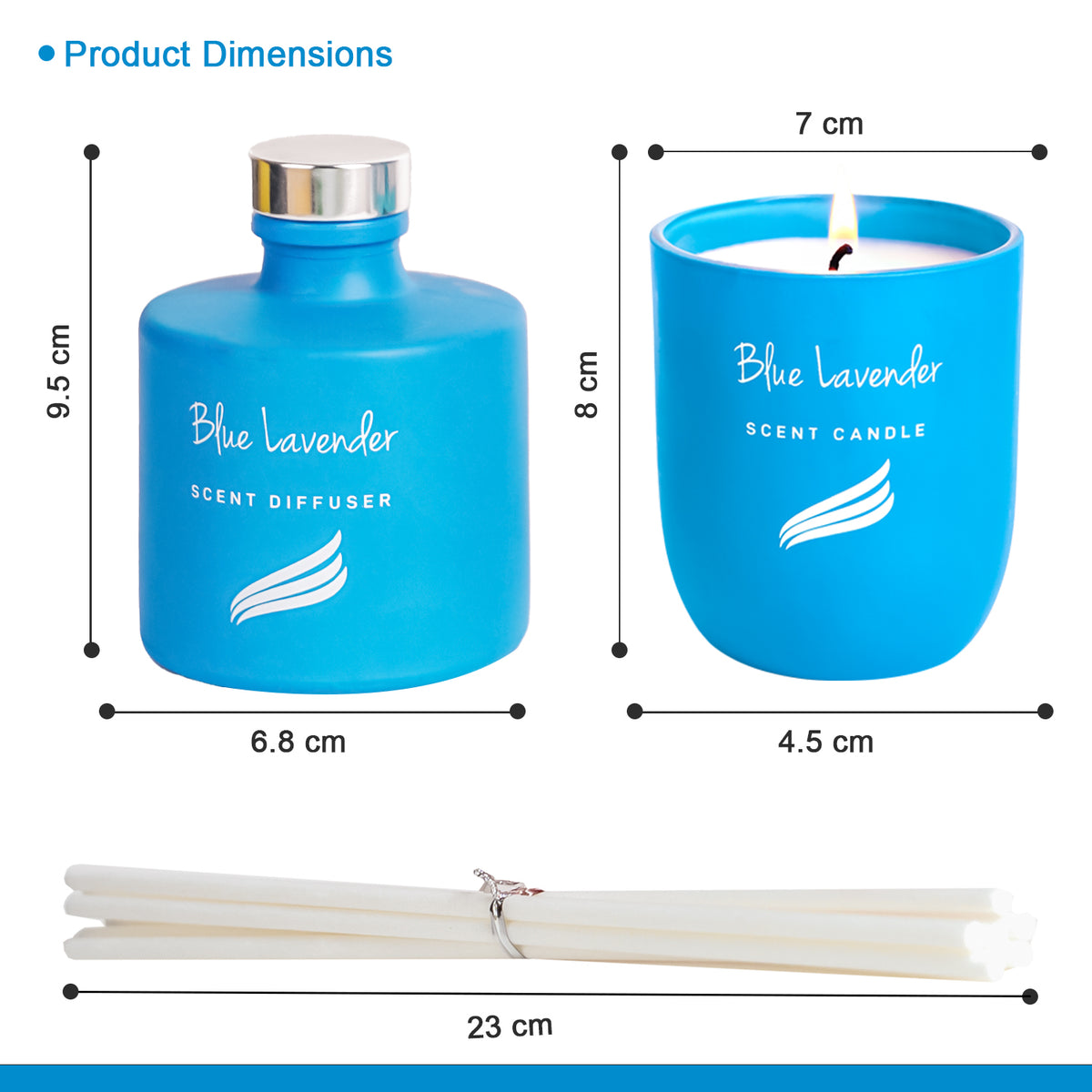 Crystal Collection – Blue Lavender (Special Combo) | Reed Diffuser (100ml) & Scented Candle (150g)