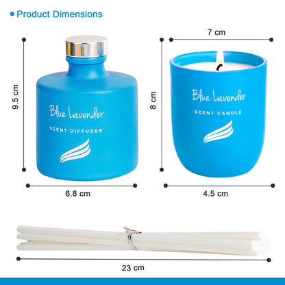 Crystal Collection – Blue Lavender (Special Combo) | Reed Diffuser (100ml) & Scented Candle (150g)