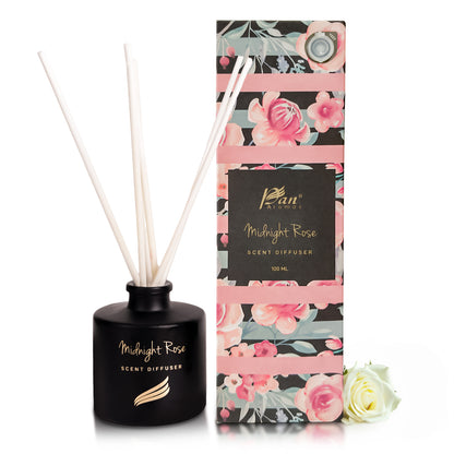 Midnight Rose Scented Reed Diffuser - Crystal Collection (100ml)