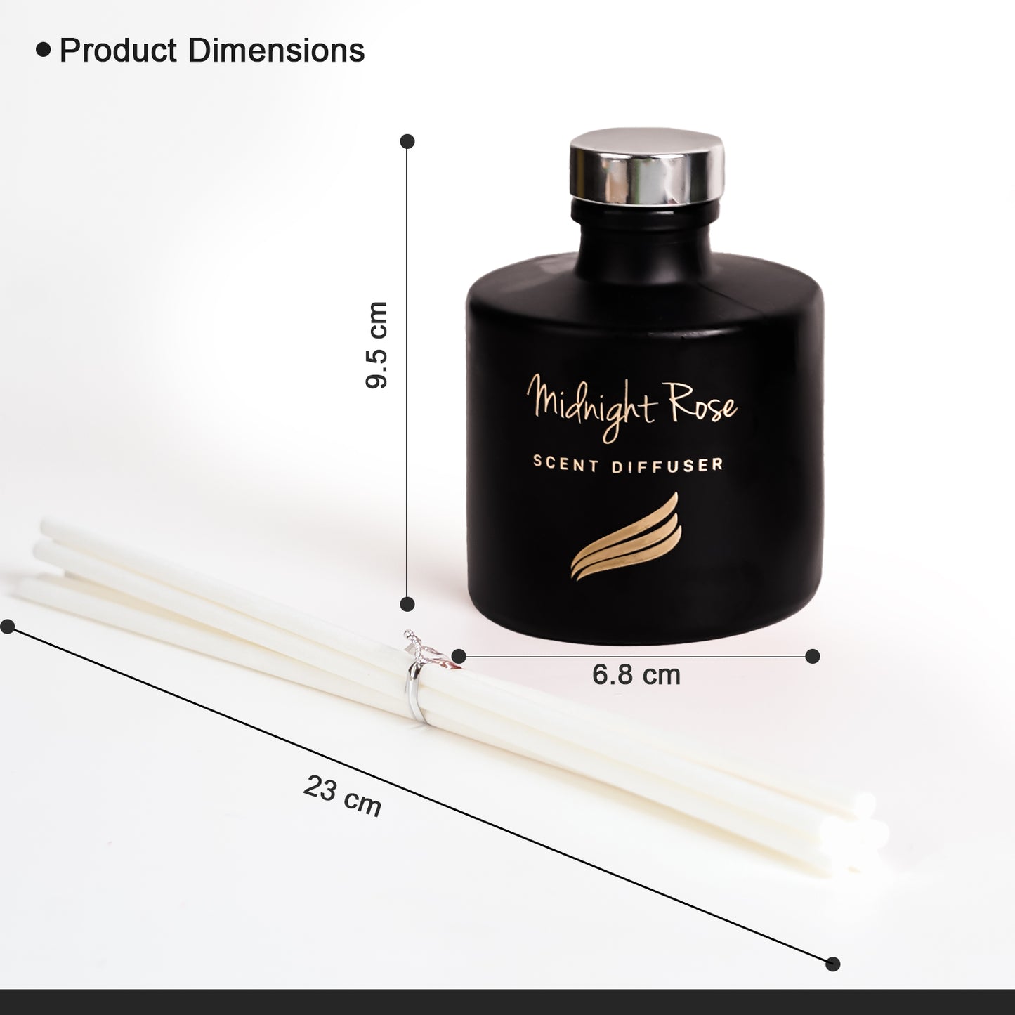 Midnight Rose Scented Reed Diffuser - Crystal Collection (100ml)