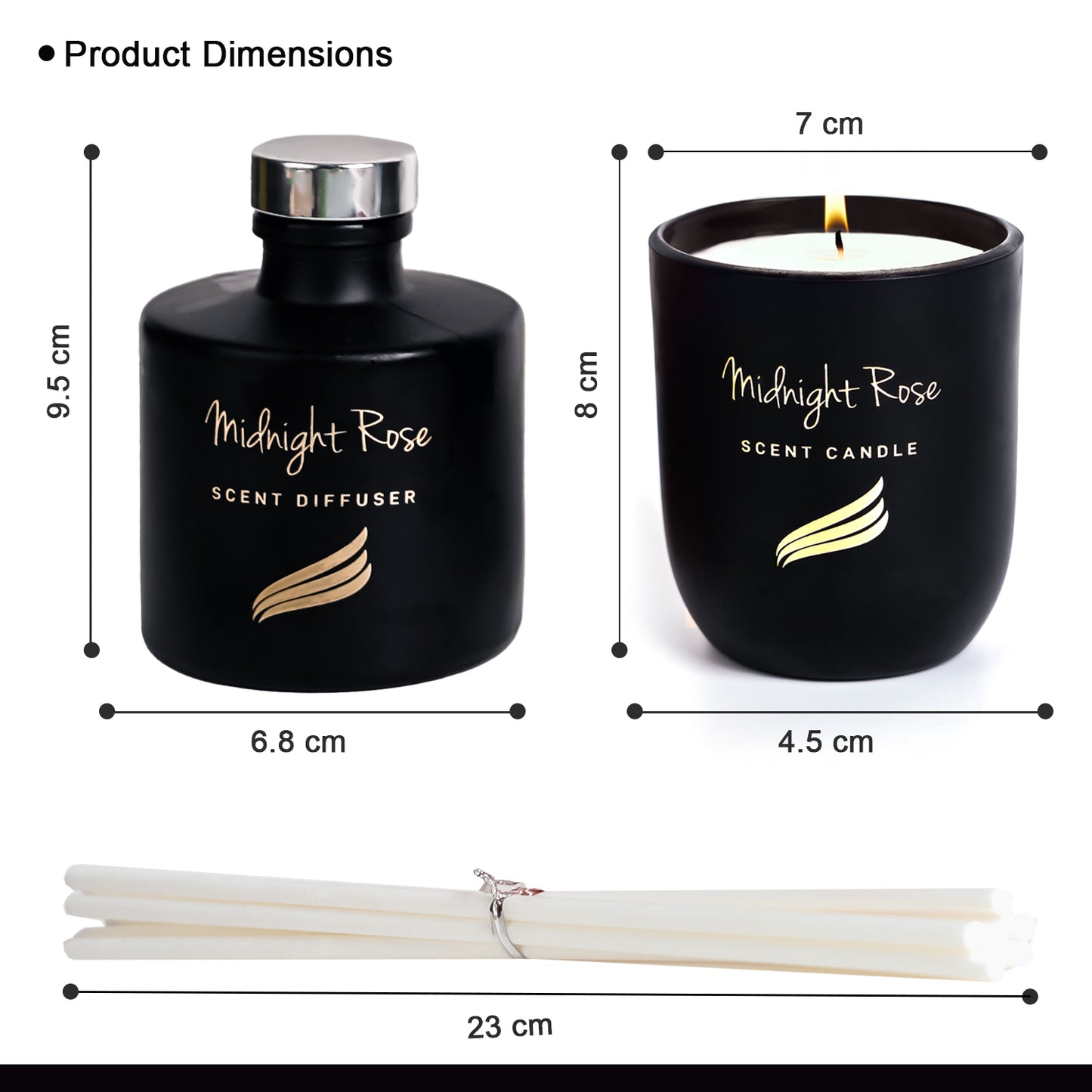 Crystal Collection – Midnight Rose (Special Combo) | Reed Diffuser (100ml) & Scented Candle (150g)