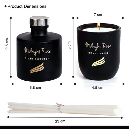 Crystal Collection – Midnight Rose (Special Combo) | Reed Diffuser (100ml) & Scented Candle (150g)