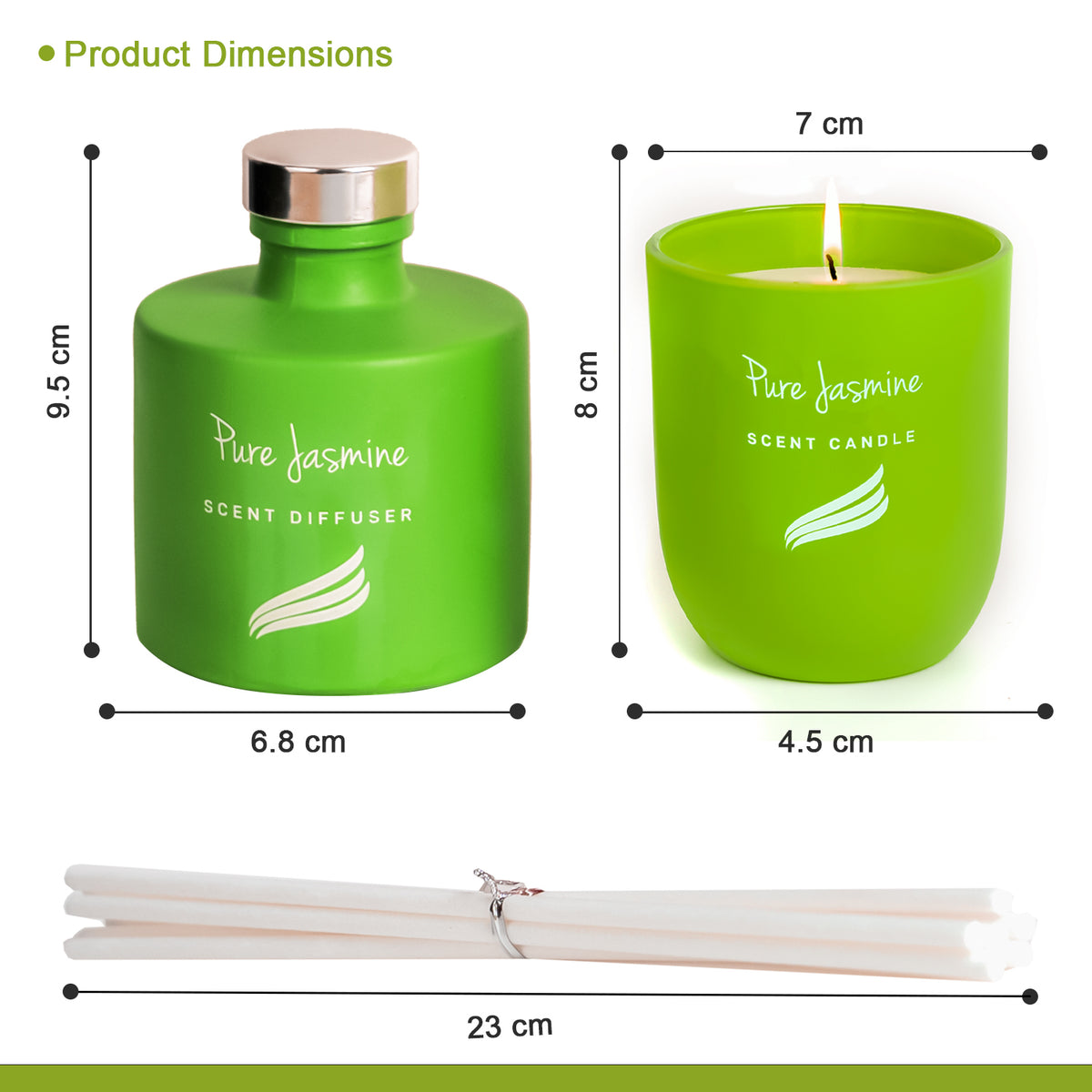 Crystal Collection – Pure Jasmine (Special Combo) | Reed Diffuser (100ml) & Scented Candle (150g)