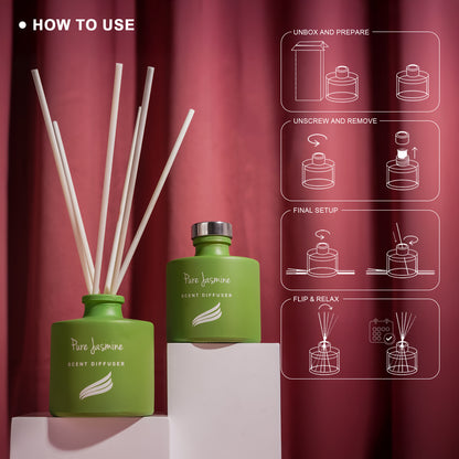 Crystal Collection – Pure Jasmine (Special Combo) | Reed Diffuser (100ml) & Scented Candle (150g)