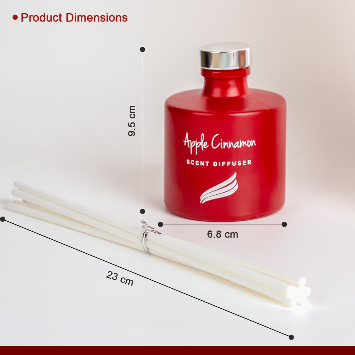 Apple & Cinnamon Scented Reed Diffuser - Crystal Collection (100ml)
