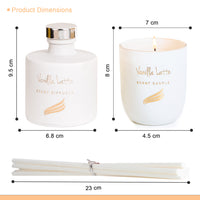 Crystal Collection – Vanilla Latte (Special Combo) | Reed Diffuser (100ml) & Scented Candle (150g)