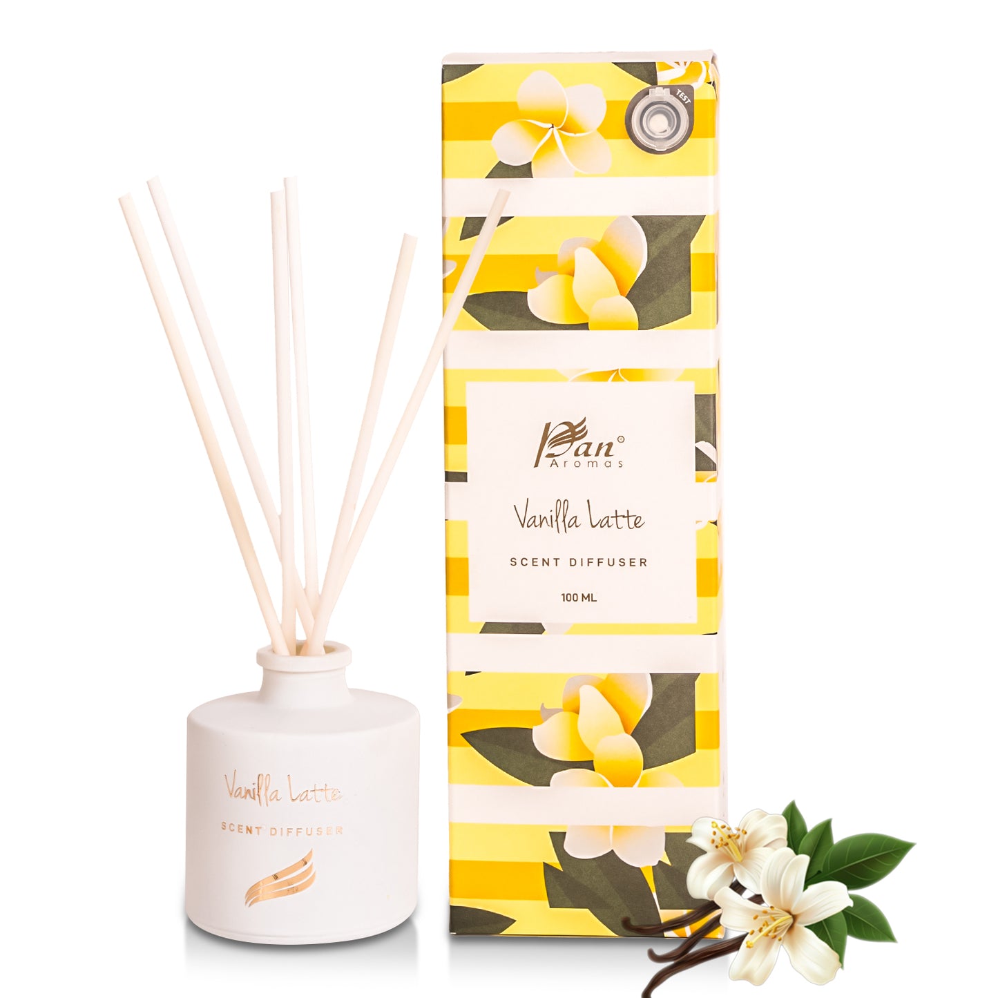 Vanilla Latte Scented Reed Diffuser - Crystal Collection (100ml)