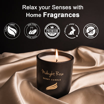 Midnight Rose Scented Candle - Crystal Collection (150gms)