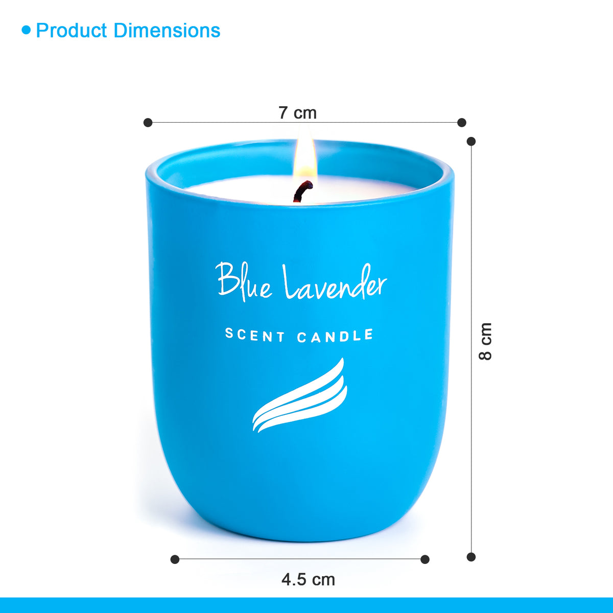 Blue Lavender Scented Candle - Crystal Collection (150gms)