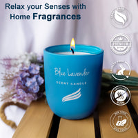 Blue Lavender Scented Candle - Crystal Collection (150gms)