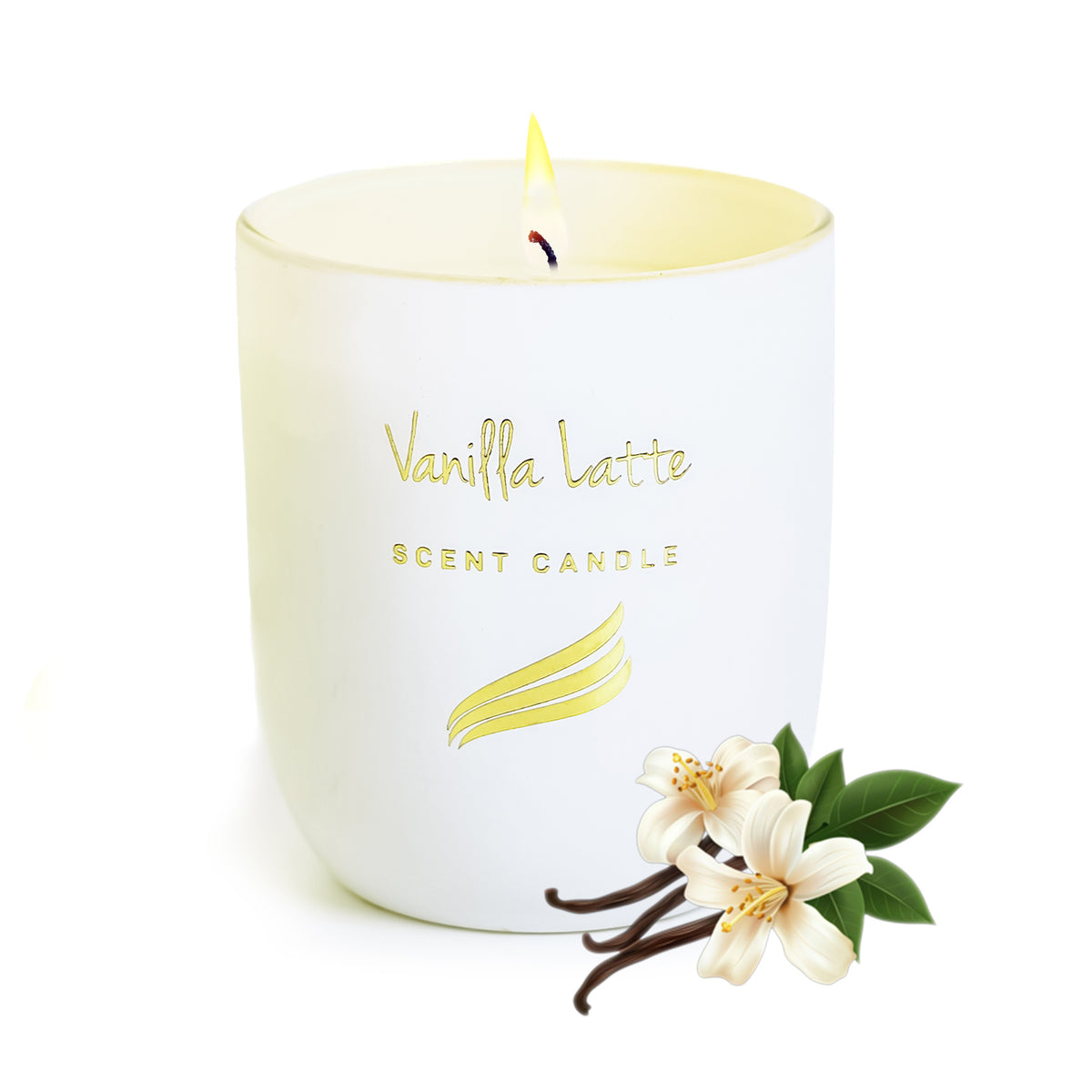 Vanilla Latte Scented Candle - Crystal Collection (150gms)