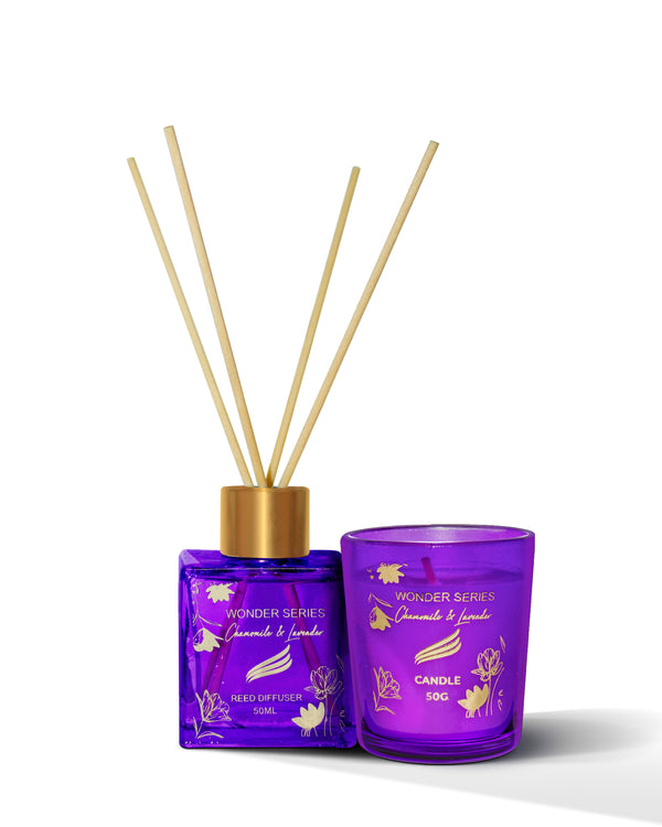 Wonder Series - Chamomile & Lavender (Special Combo) Reed Diffuser (50ml) & Scented Candle (50g)