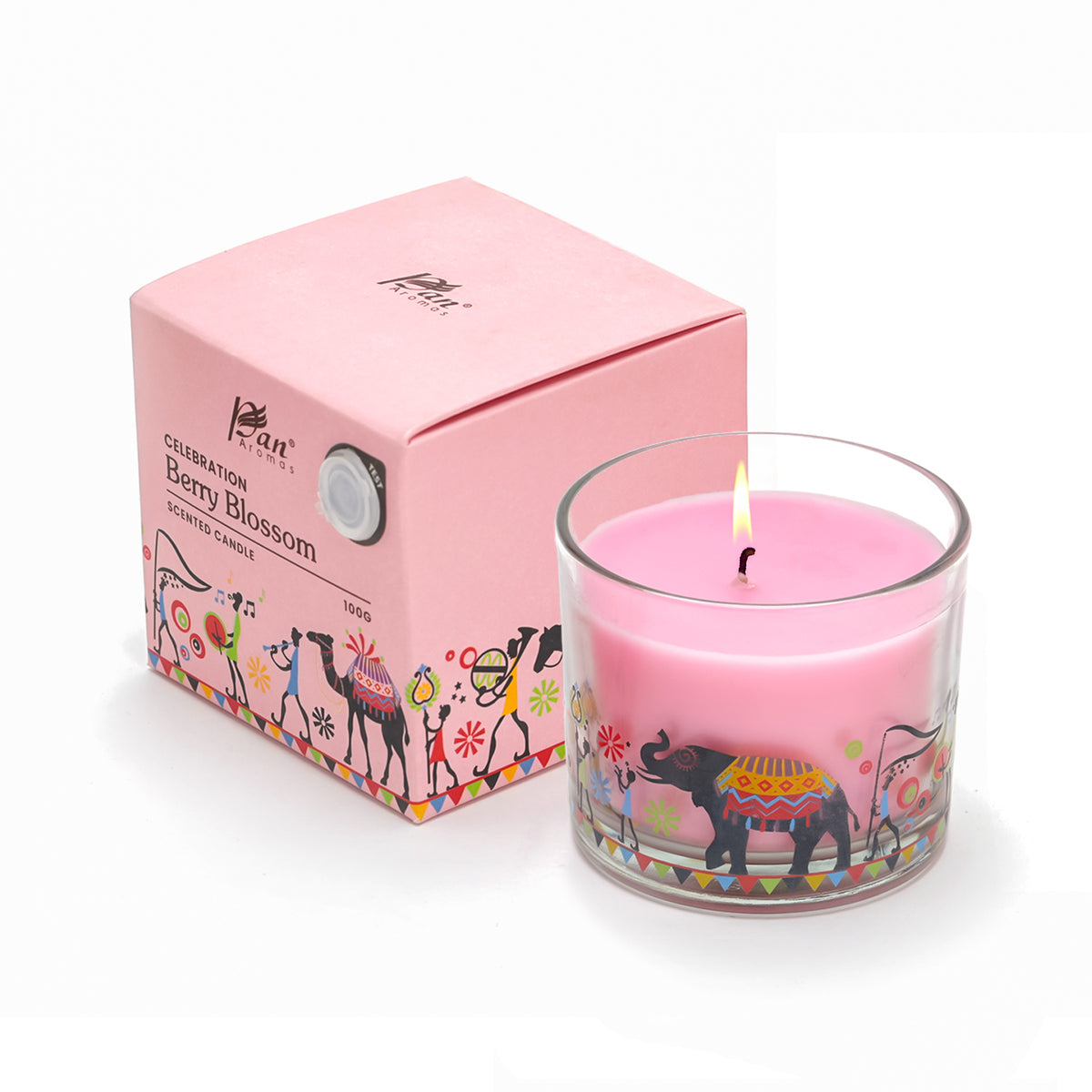 Celebration Collection – Berry Blossom Decal Print Scented Candle (100g)
