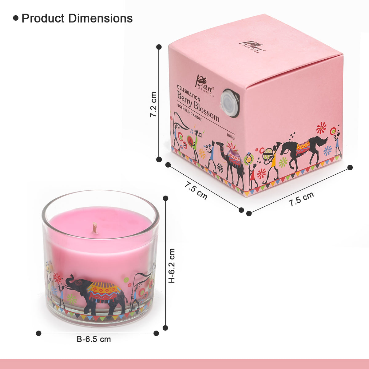 Celebration Collection – Berry Blossom Decal Print Scented Candle (100g)