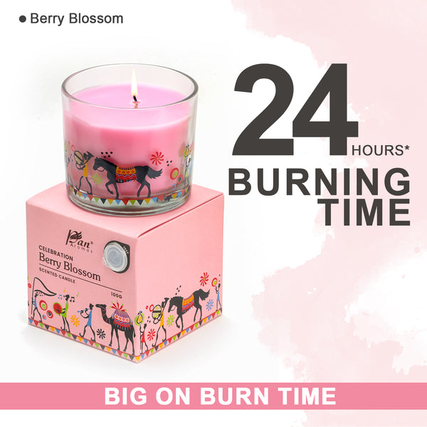 Celebration Collection – Berry Blossom Decal Print Scented Candle (100g)