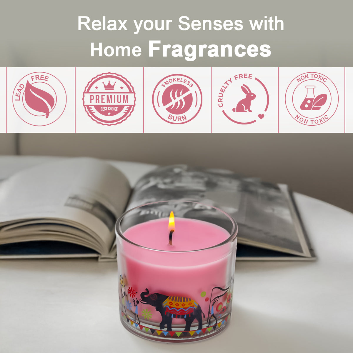Celebration Collection – Berry Blossom Decal Print Scented Candle (100g)