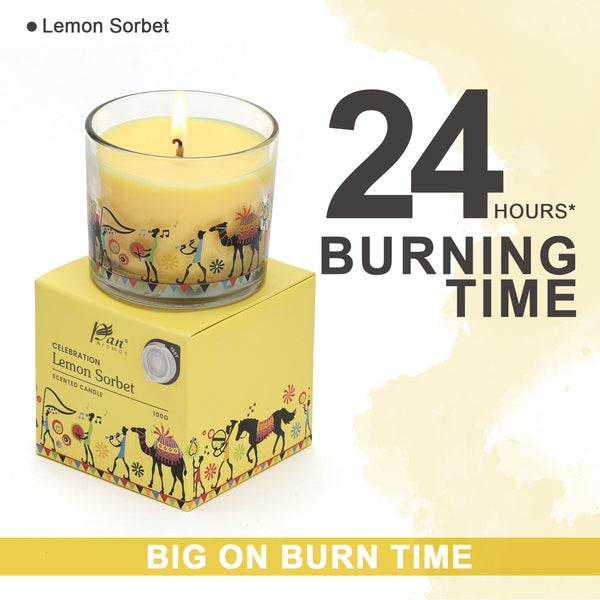 Celebration Collection – Lemon Sorbet Decal Print Scented Candle (100g)