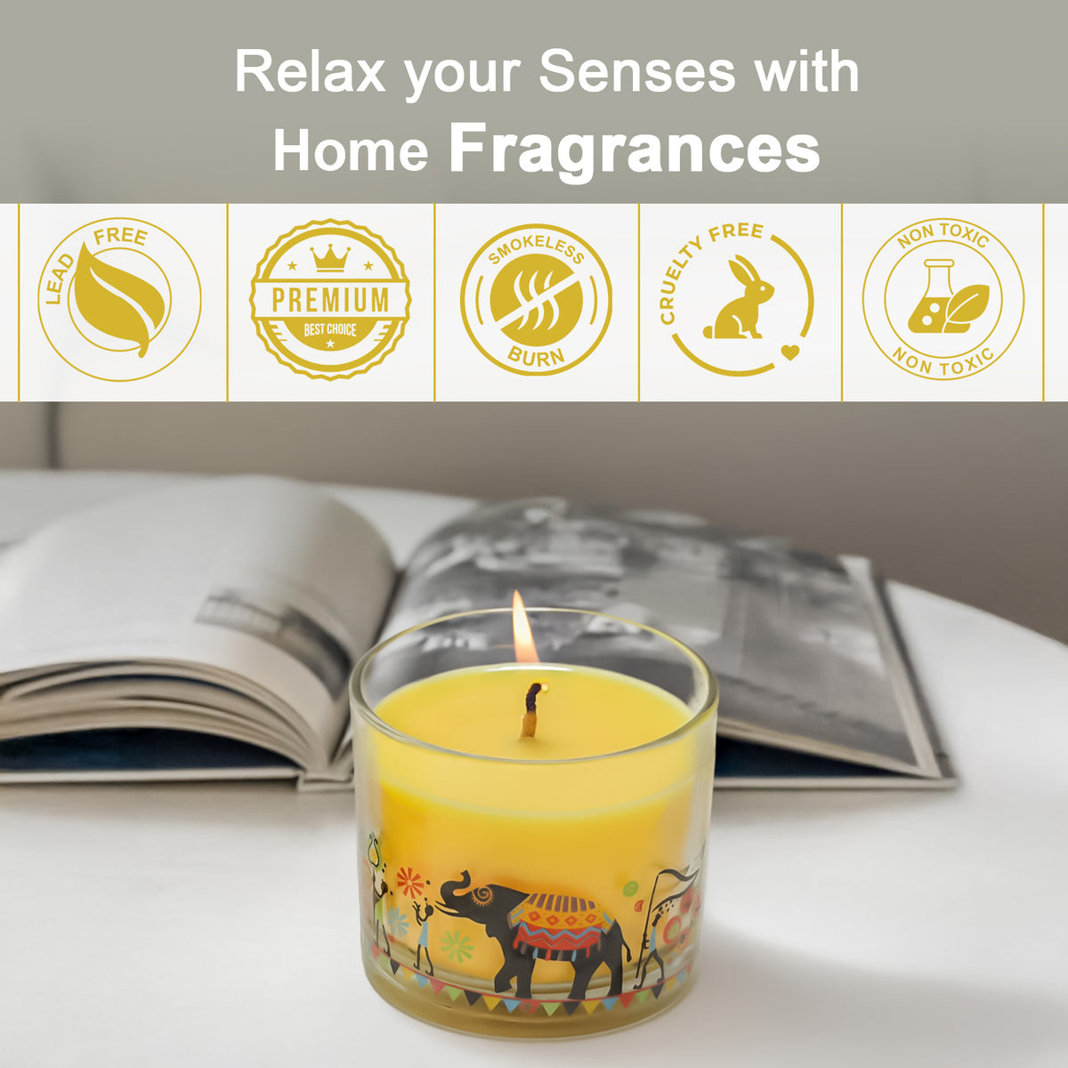 Celebration Collection – Lemon Sorbet Decal Print Scented Candle (100g)