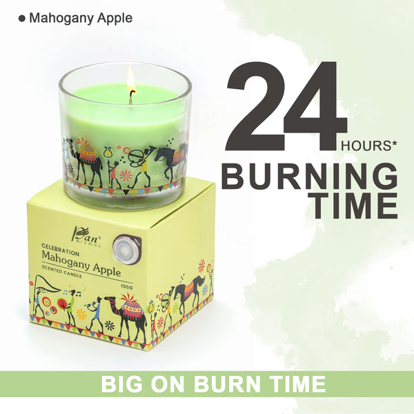 Celebration Collection – Mahogany Apple Decal Print Scented Candle (100g)