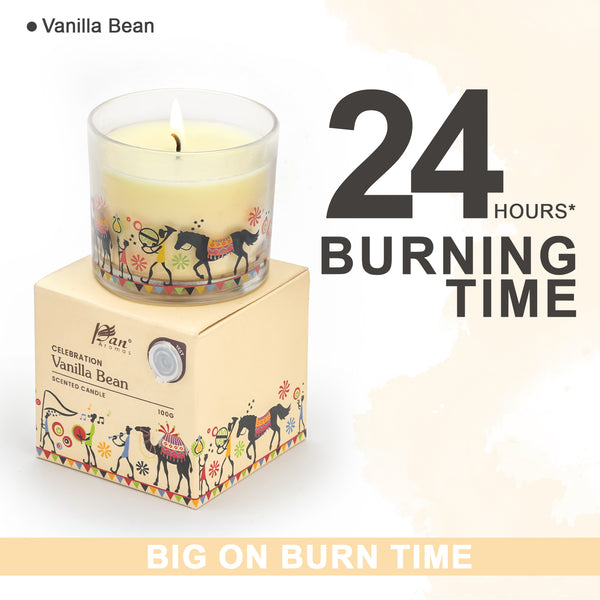 Celebration Collection – Vanilla Bean Decal Print Scented Candle (100g)