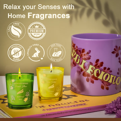 2 - Pack Wonder Series Shot Glass Candle - Forest Bliss and lemon sorbet