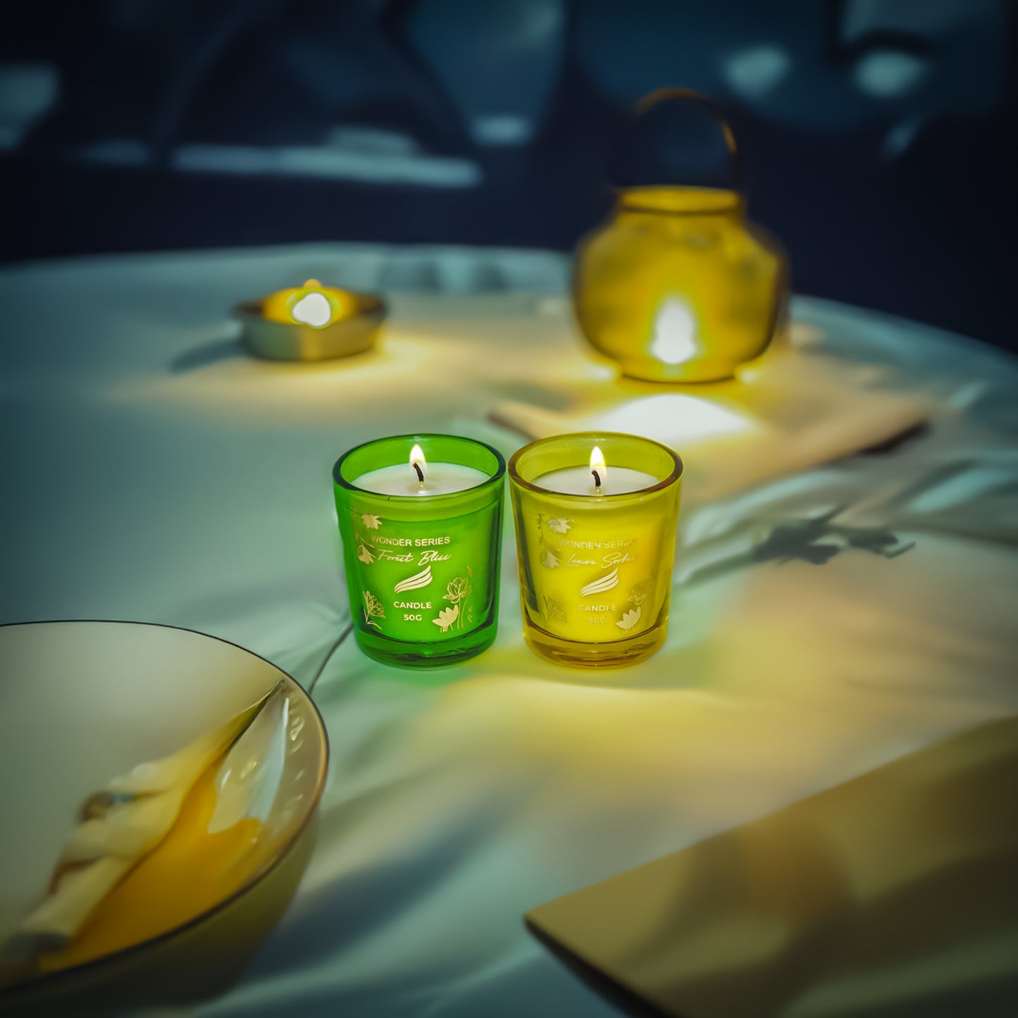 2 - Pack Wonder Series Shot Glass Candle - Forest Bliss and lemon sorbet