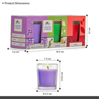 3 Pack Shot Glass Candle- (Fresh Lavender - Jasmine - Rose)