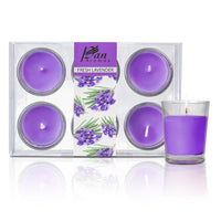 6 Pack Votive Glass Candle- Fresh Lavender