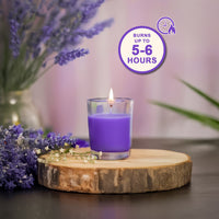 6 Pack Votive Glass Candle- Fresh Lavender
