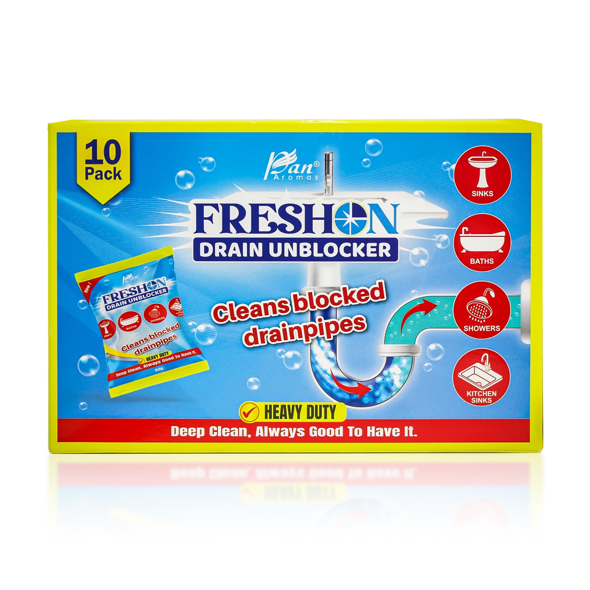 Drain Unblocker for Kitchen & Bathroom Drains – Pack of 10