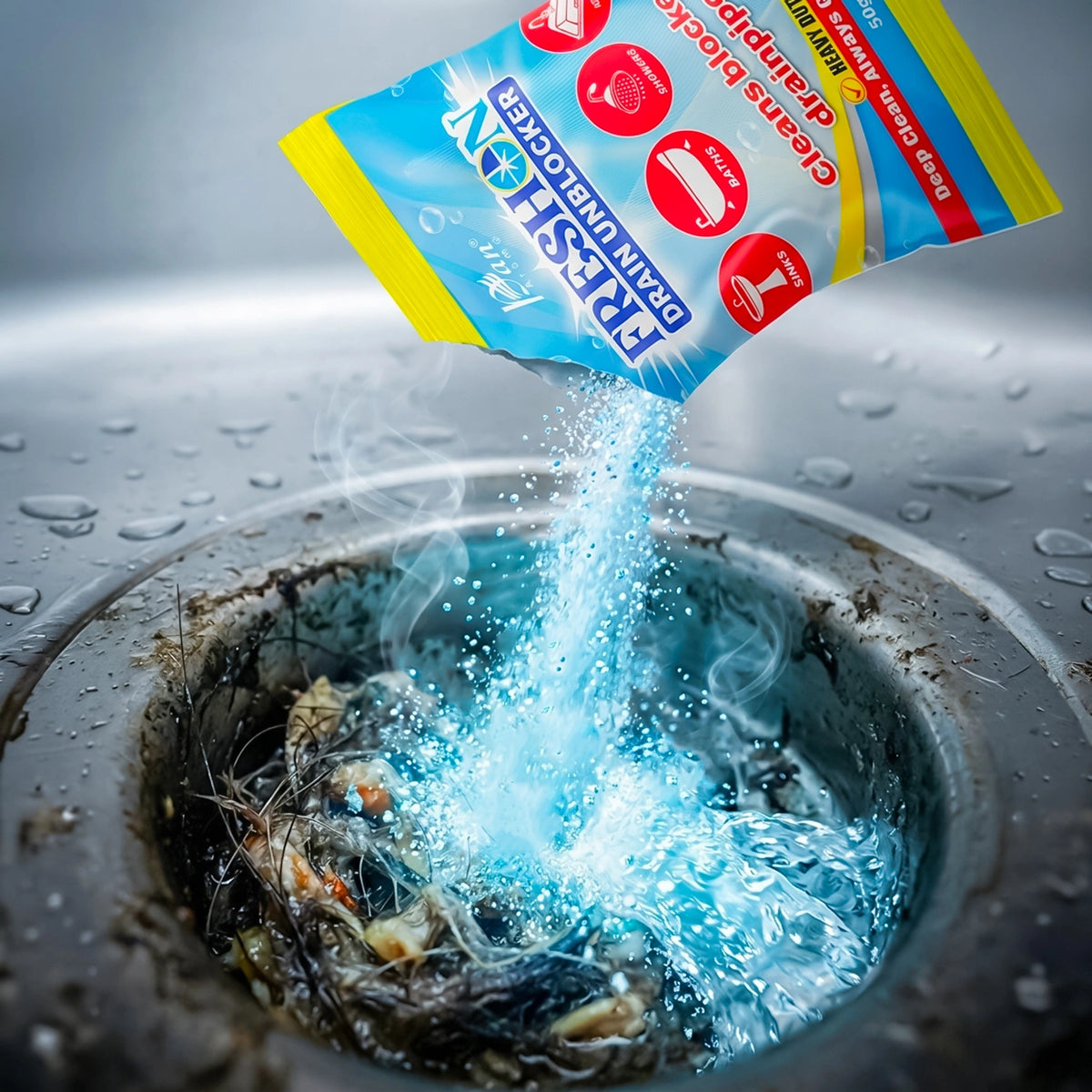 Drain Unblocker for Kitchen & Bathroom Drains – Pack of 10