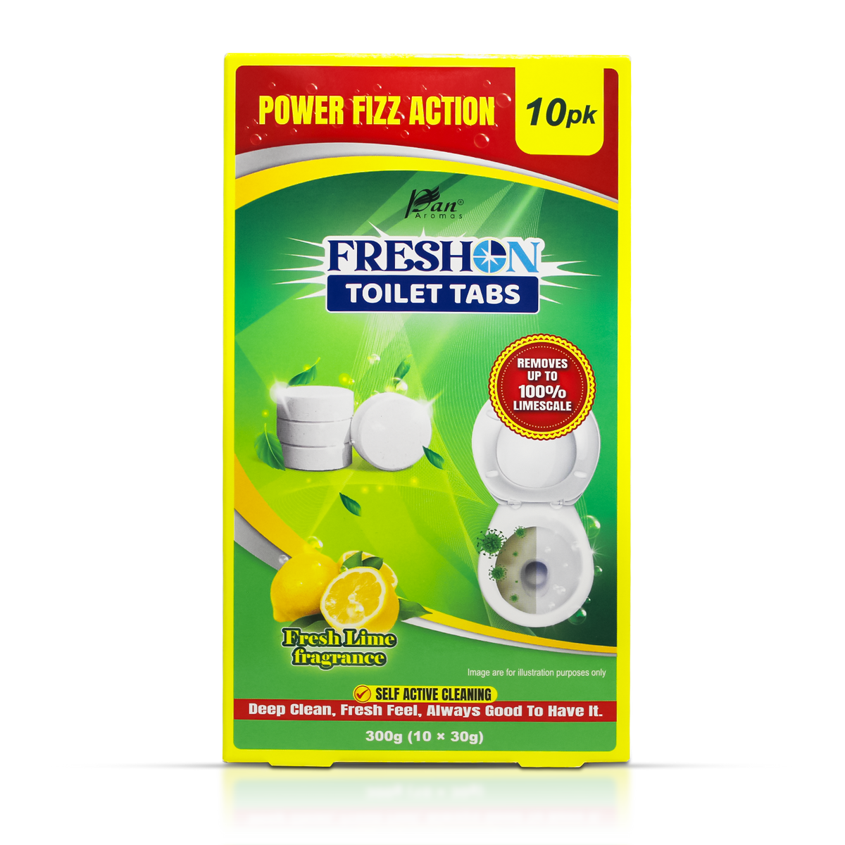 Power Fizz Toilet Cleaner Tablets – Fresh Lime (Pack of 10)