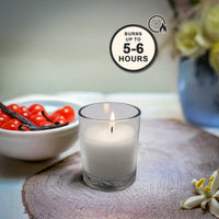 6 Pack Votive Glass Candle- Fresh Talc