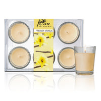 6 Pack Votive Glass Candle- French Vanilla